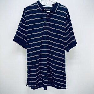 COPY - GREG NORMAN Shirt Size L Men's Navy White Striped Collared Button Front …